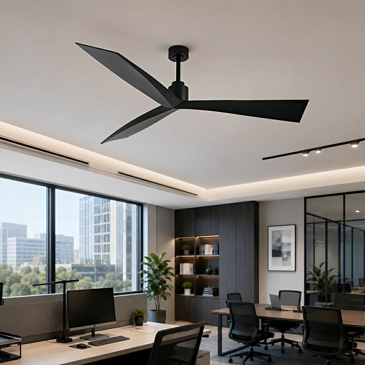 60" Contemporary Architecture Ceiling Fan with 3 Blades - Flare Shack