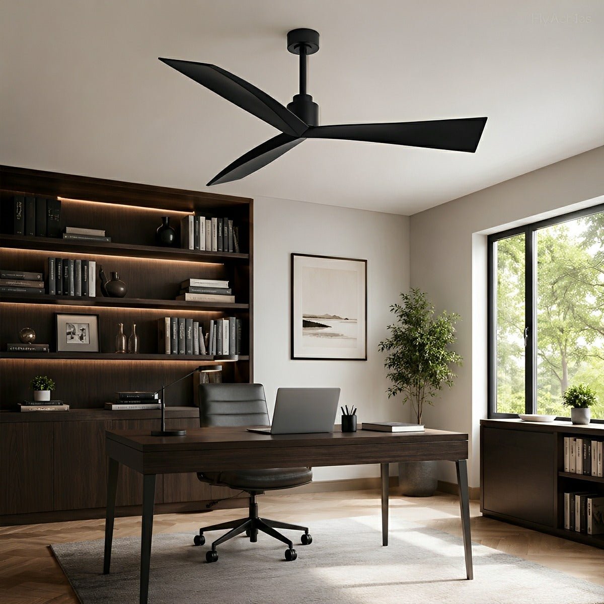 60" Contemporary Architecture Ceiling Fan with 3 Blades