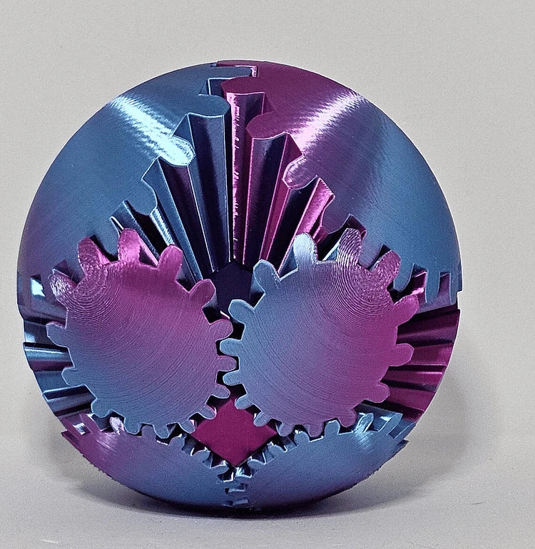 Fidget Gear Ball Steampunk 3D Printed Stress Relief