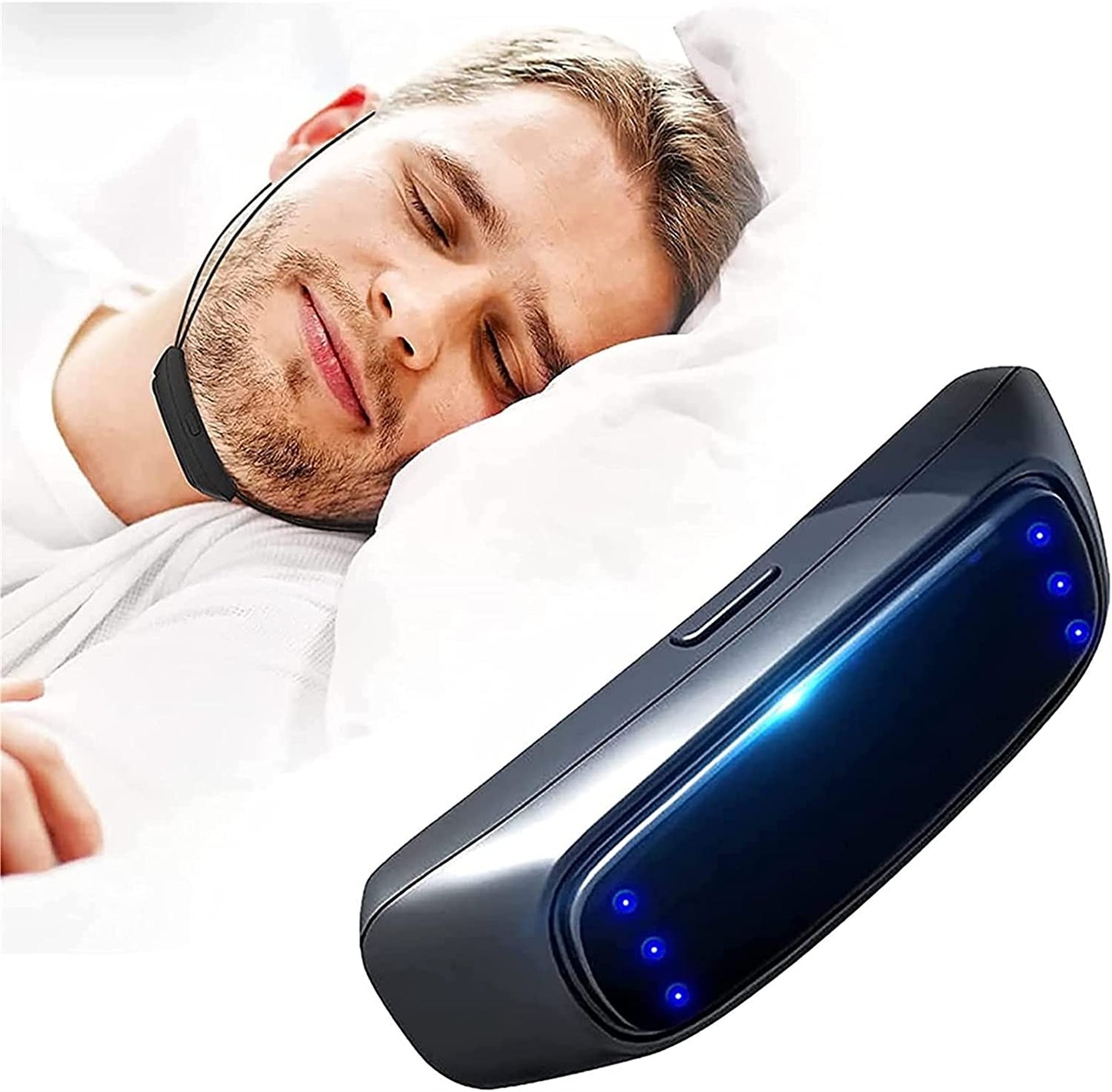 Anti Snoring Chin Strap Sleep Aid - TENS Jaw Stimulation, Adjustable Comfort, Fall 2025 Gift