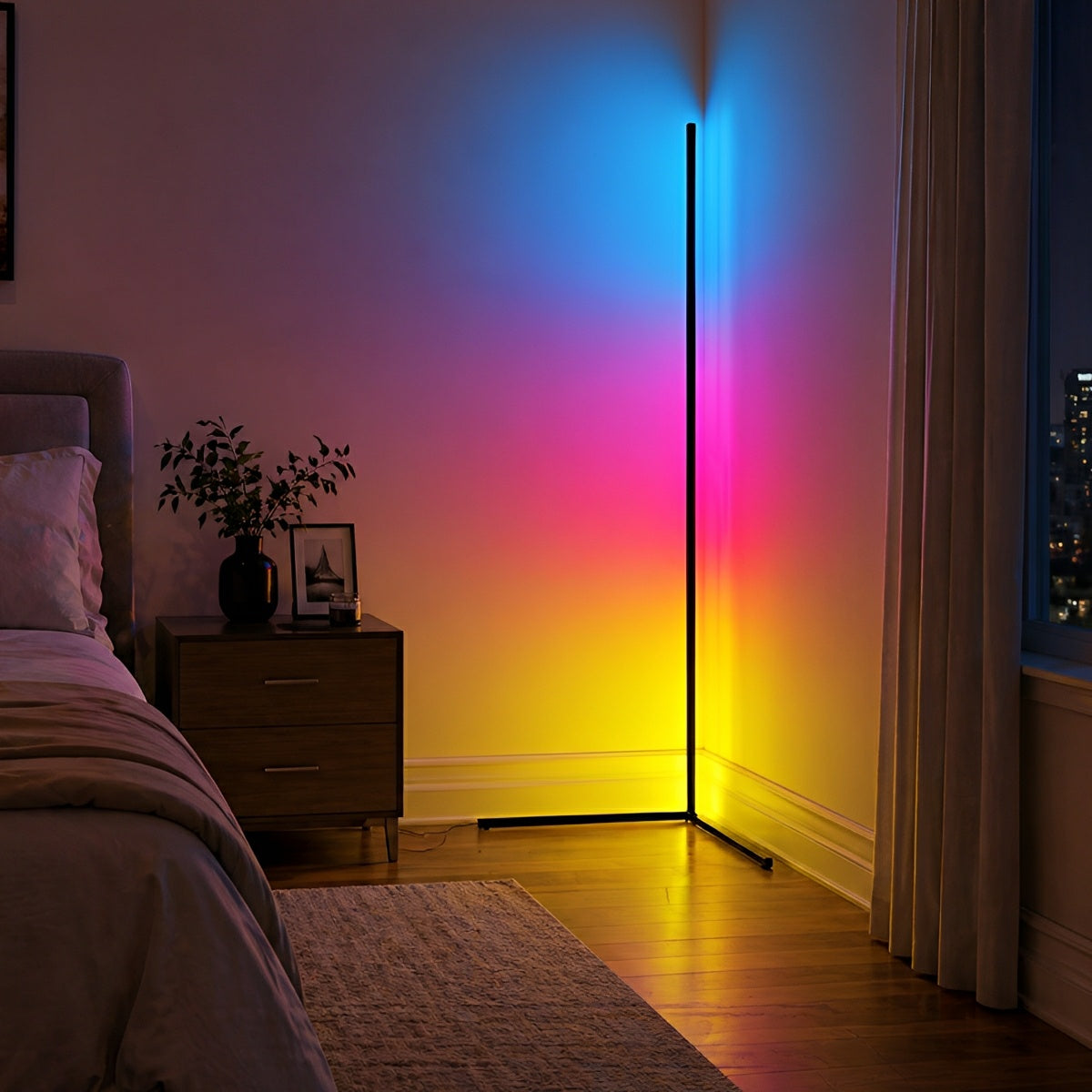 Modern Minimalist Smart LED Corner Floor Lamp Ambient Lightning