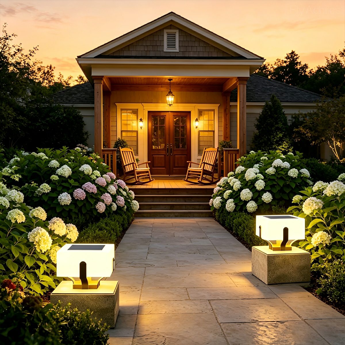 Modern White Square Waterproof Outdoor LED Fence Post Lights