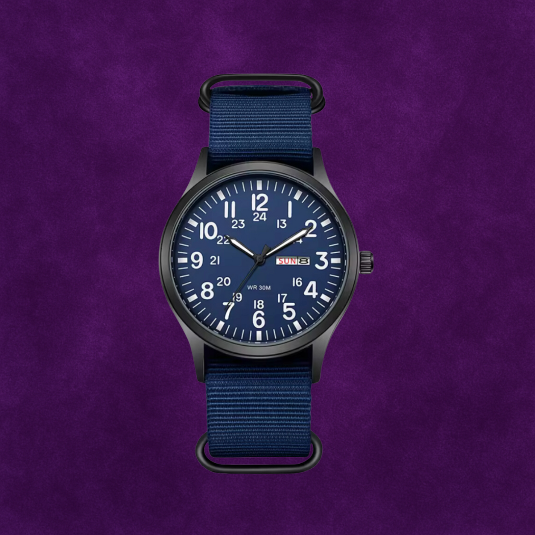 Adventure Men’s Watch – Waterproof, Scratch-Resistant, Nylon Strap, Rugged Outdoor Design