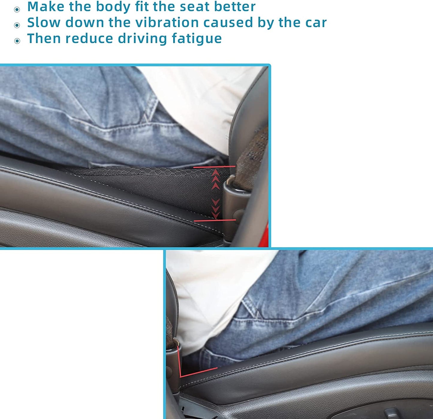 Car Booster Seat Cushion Memory Foam 3.5 Inch Posture