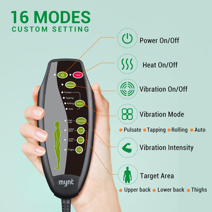 Massage Cushion For Chair And Car Seat With Heat Eight Vibration Nodes Back Pain Relief Fall 2025