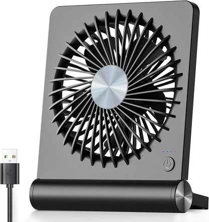 Desk Fan Ultra Quiet USB C Powered Compact 220 Degree Pivot Space Saving Personal Cooling Fall 2025 Gift