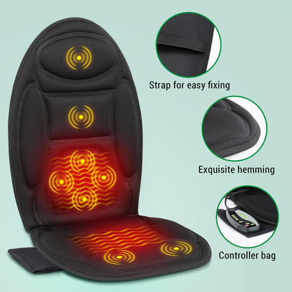 Massage Cushion For Chair And Car Seat With Heat Eight Vibration Nodes Back Pain Relief Fall 2025