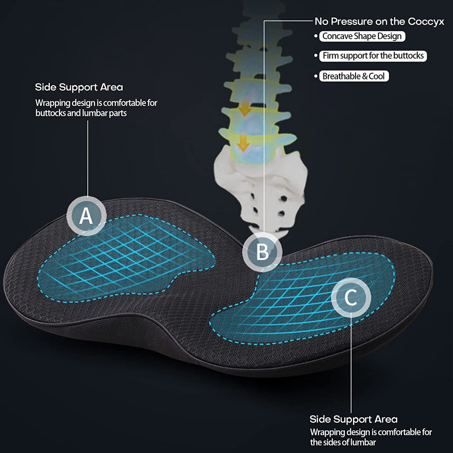 Car Seat Cushion Height Boosting Pad For Shorter Drivers