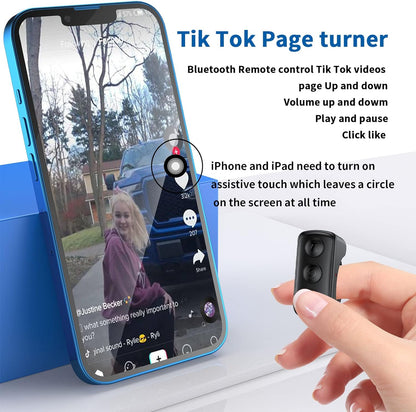 TikTok Ring Remote Control – Wearable Bluetooth Clicker for Scrolling and Play/Pause, 14-Hour Battery Life, Fall 2025