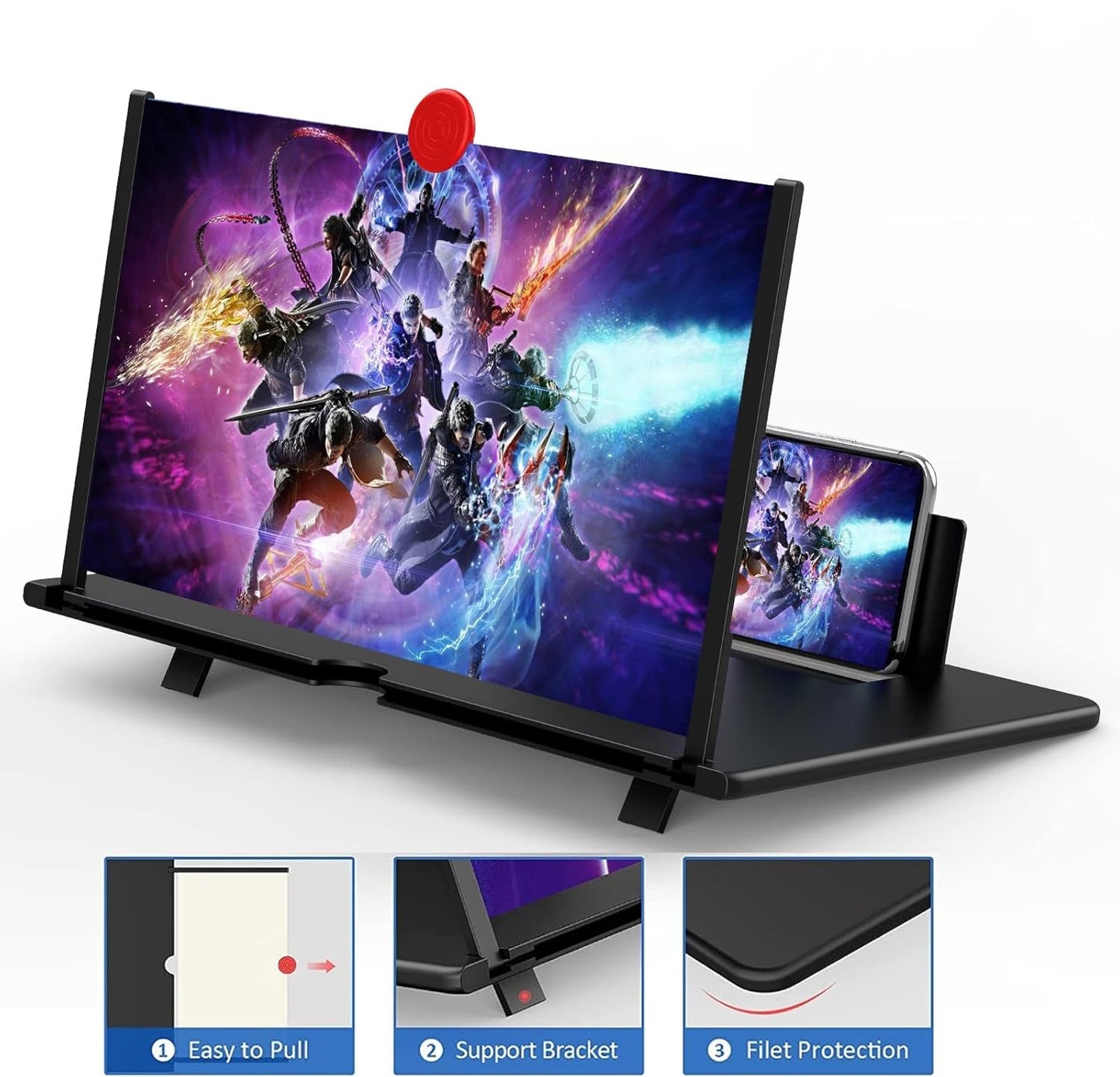 Phone Screen Magnifier 12 Inch Foldable Battery Free View Enhancer For Movies Videos And Gaming Back To School 2025