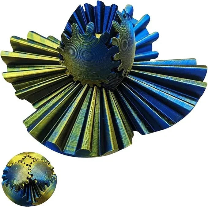 Fidget Gear Ball Steampunk 3D Printed Stress Relief