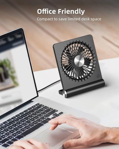 Desk Fan Ultra Quiet USB C Powered Compact 220 Degree Pivot Space Saving Personal Cooling Fall 2025 Gift