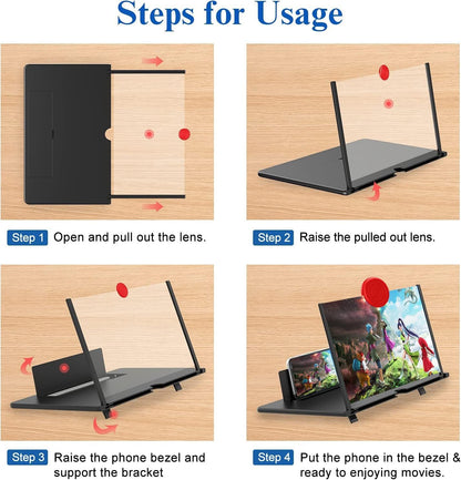 Phone Screen Magnifier 12 Inch Foldable Battery Free View Enhancer For Movies Videos And Gaming Back To School 2025