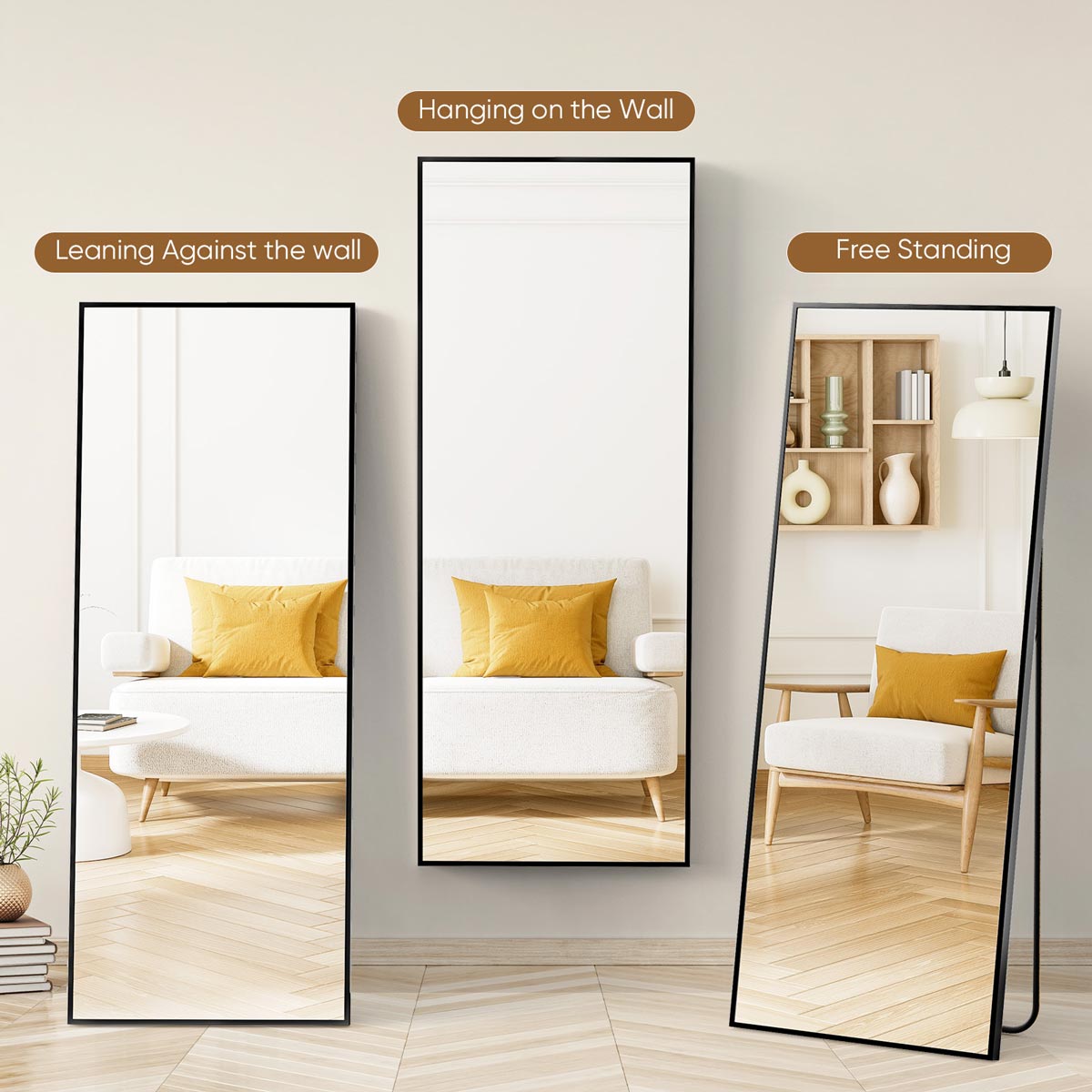 71"x26" Large Full Body Floor Mirror Standing Wall Mirror