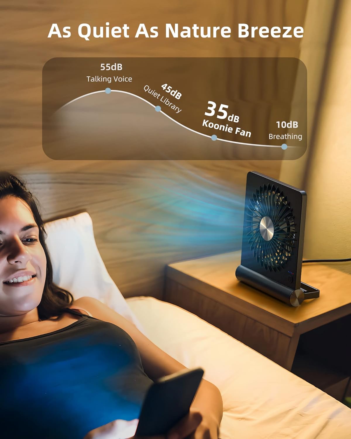 Desk Fan Ultra Quiet USB C Powered Compact 220 Degree Pivot Space Saving Personal Cooling Fall 2025 Gift