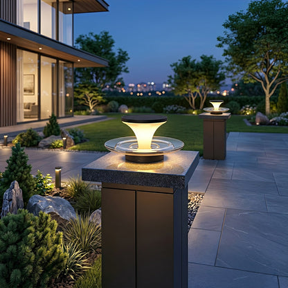 Modern Waterproof Water Fountain LED Outdoor Post Lights
