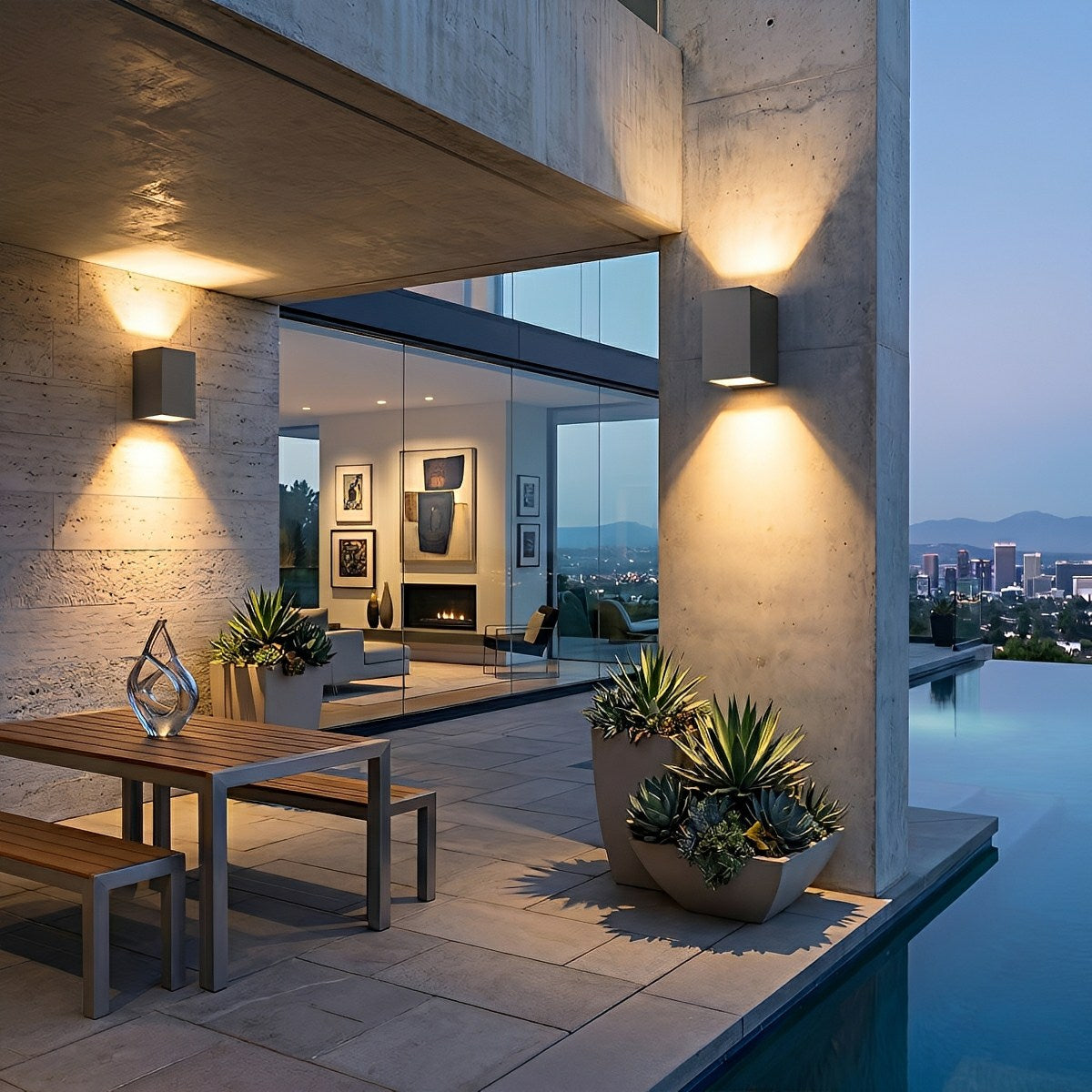 Two Light Effect Optional Waterproof LED Wall Light Sector