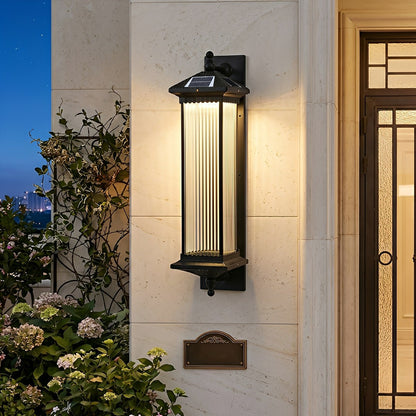 Solar Waterproof Retro Striped Outdoor Wall Lights Sconce