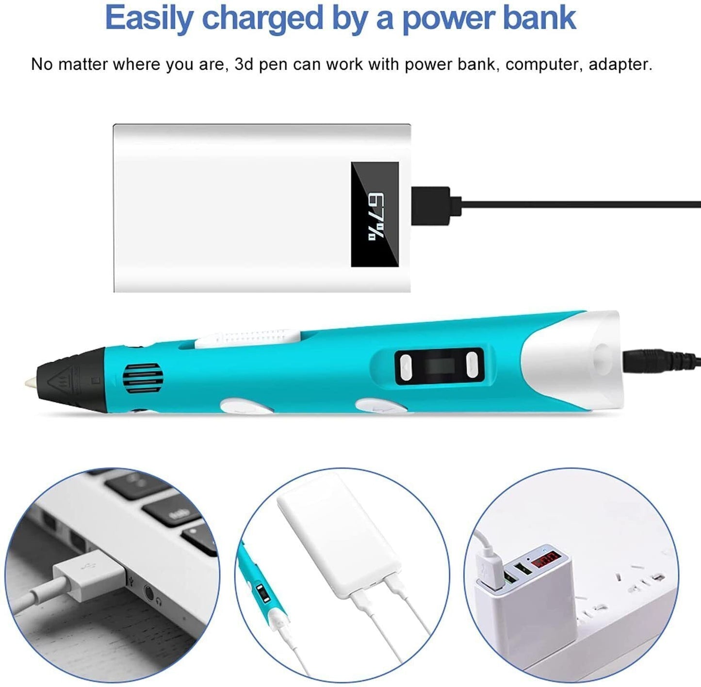 3D Printing Pen For Kids Creative Art Tool Safe No Heat Design Non Toxic Filament Back To School 2025 Gift