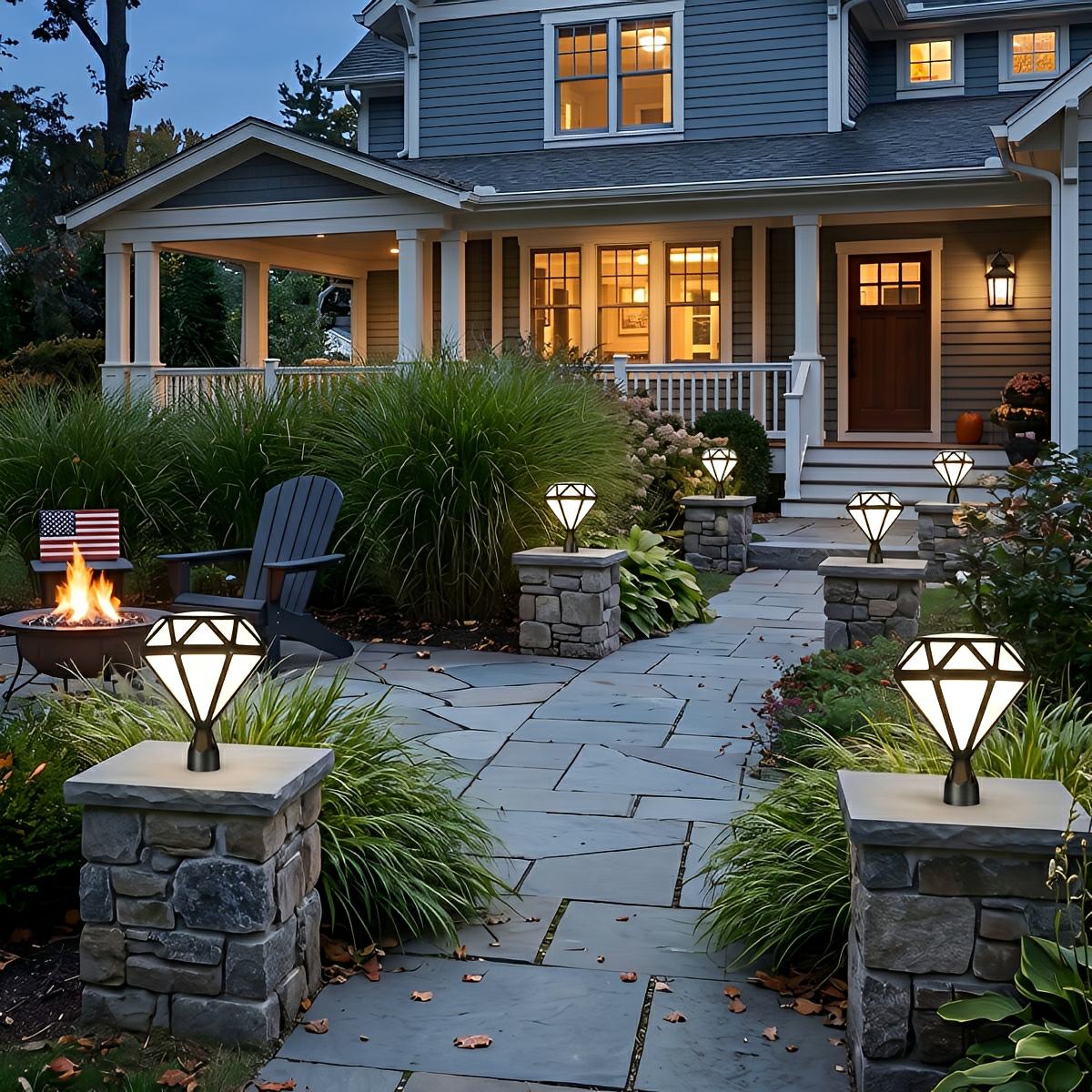 Waterproof Diamond Shape Post Cap Lights Fence Lighting