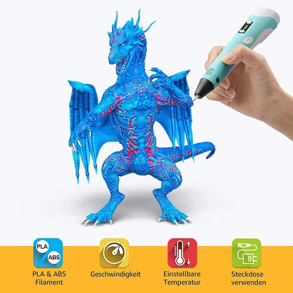 3D Printing Pen For Kids Creative Art Tool Safe No Heat Design Non Toxic Filament Back To School 2025 Gift