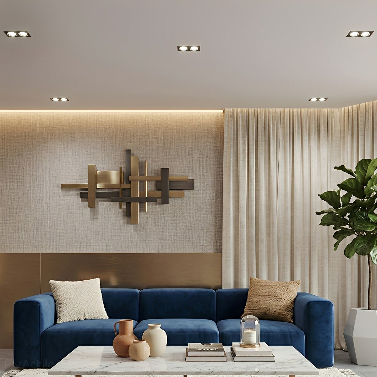 Modern Minimalist Ceiling Downlight 2-Lights Recessed LED Spotlight