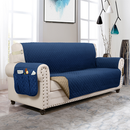 Couch Cover Furniture Protector With Side Pockets And Back Straps Reversible Colors Fall 2025 Pet Friendly