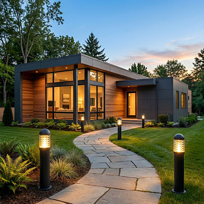 Waterproof Fence Patio Courtyard Park Yard  Aluminum Pillar Post Column Lamp