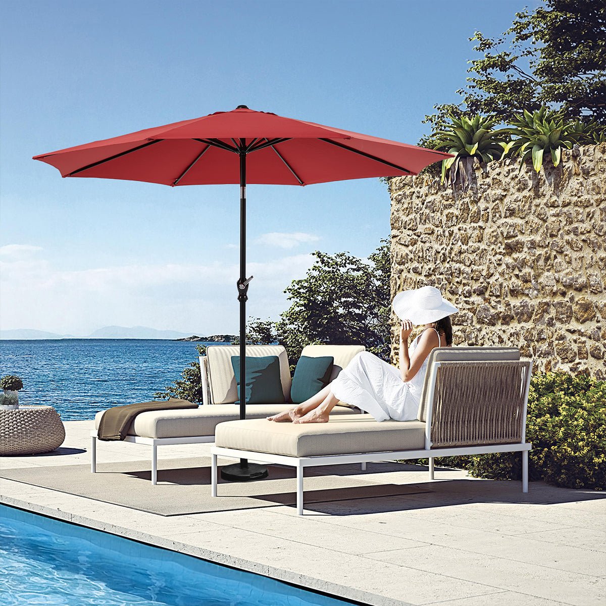 9 Ft Waterproof UV Protection Outdoor Patio Umbrella - Flare Shack