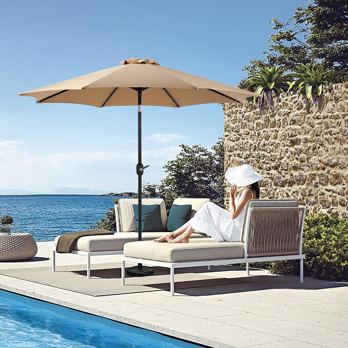 9 Ft Waterproof UV Protection Outdoor Patio Umbrella - Flare Shack