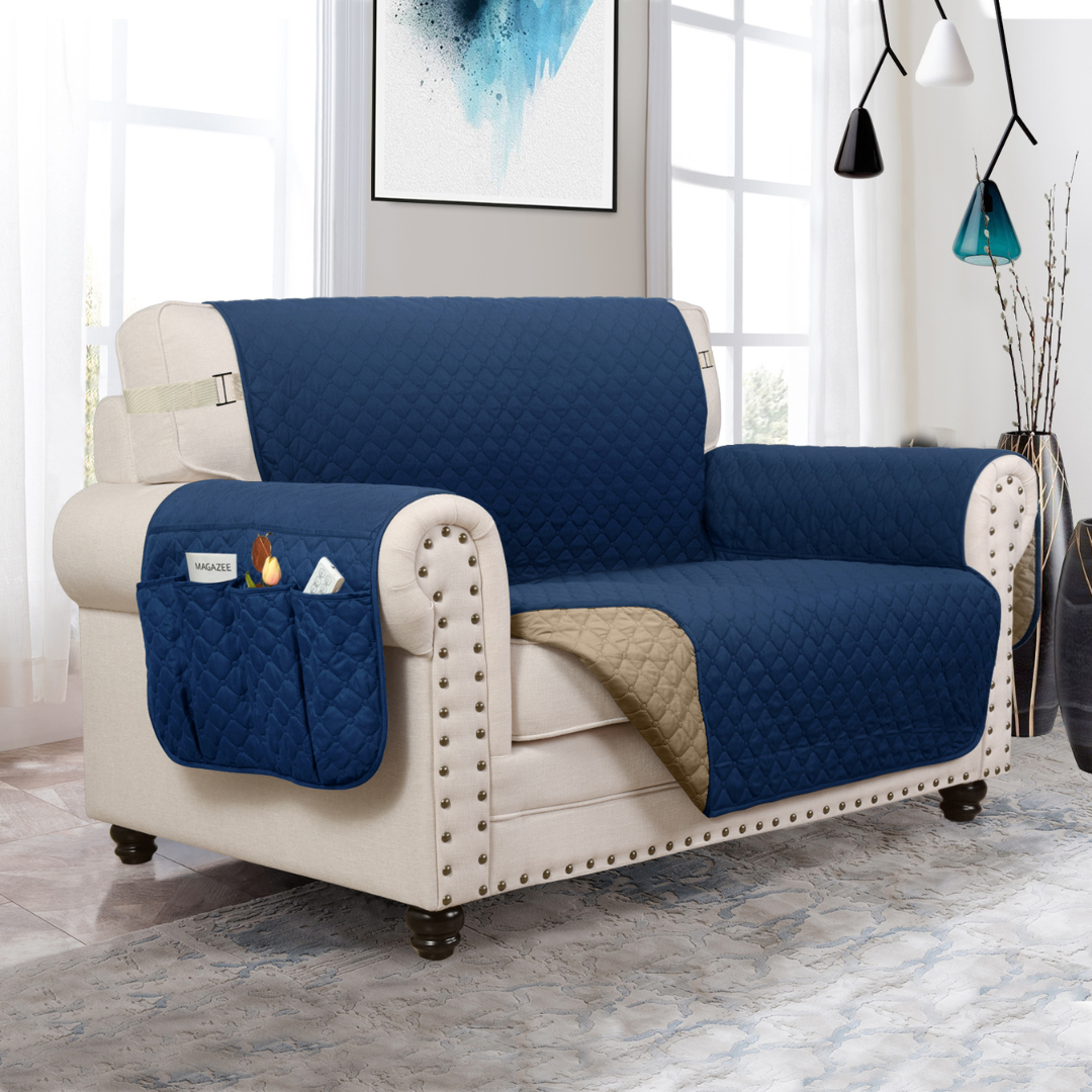Couch Cover Furniture Protector With Side Pockets And Back Straps Reversible Colors Fall 2025 Pet Friendly