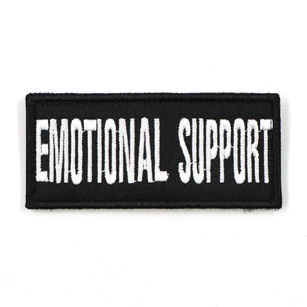 Emotional Support Patch For Harness Black Hook And Loop Back Quick Attach Dog Accessory Fall 2025 Gift