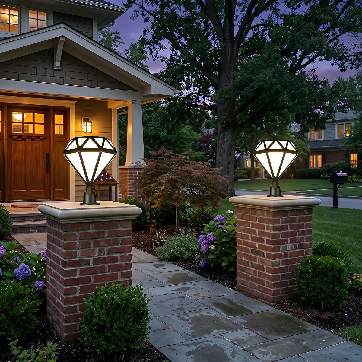 Waterproof Diamond Shape Post Cap Lights Fence Lighting