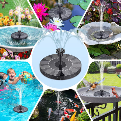 Solar Fountain Pump Floating Pond Water Feature Summer 2026 Eco Friendly Backyard Decor