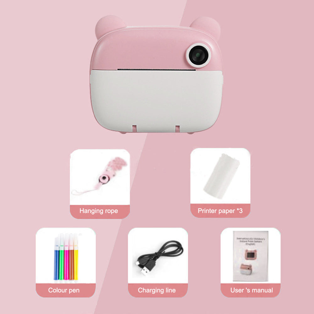Kid Instant Print Camera - Fun Photography for Kids, Lightweight, Easy to Use, Black & White Prints