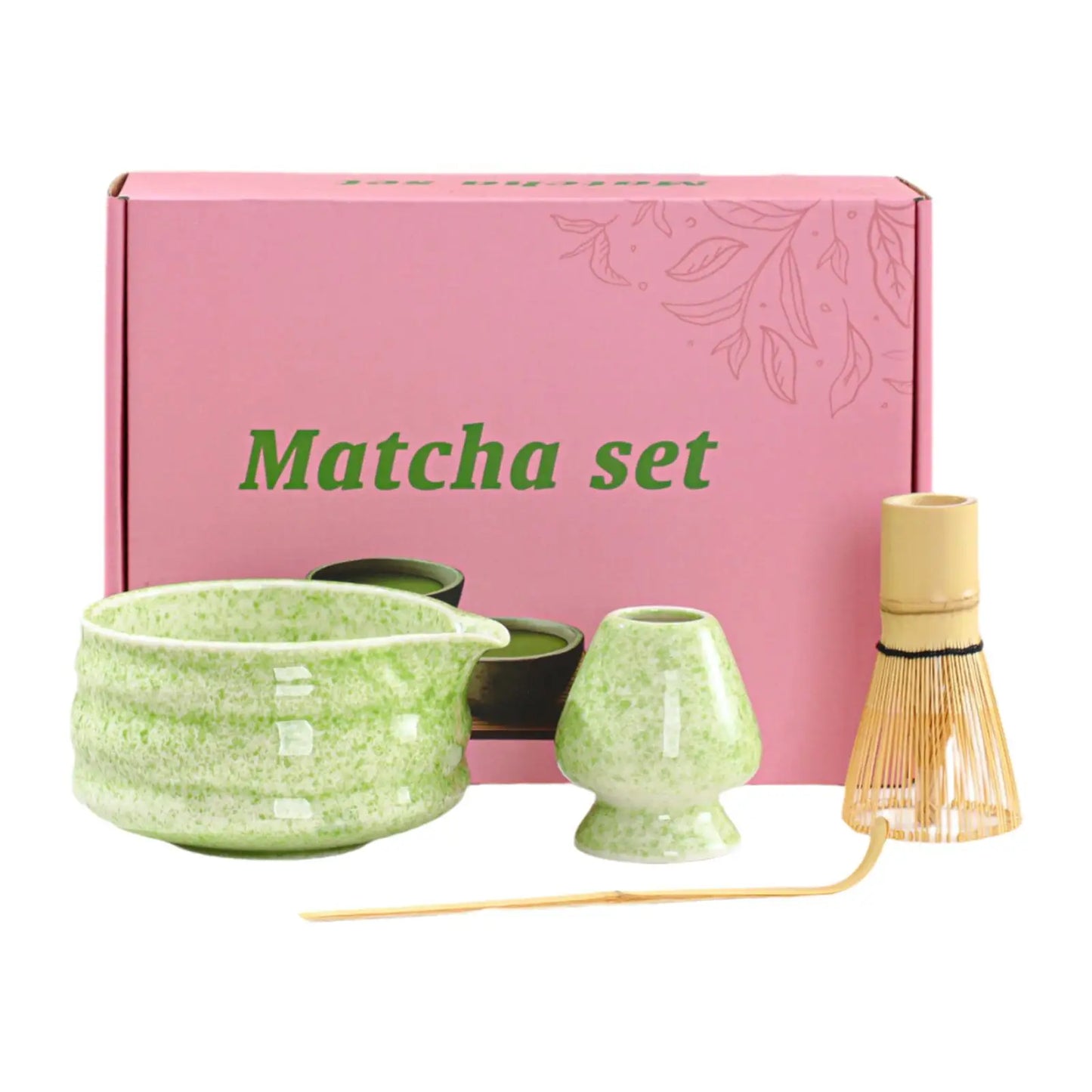 Matcha Set Ceramic Bowl With Bamboo Whisk Traditional