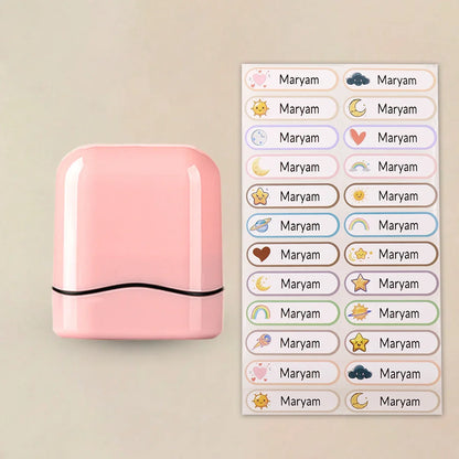 Personalized Custom Name Rubber Stamp + 100 Stickers – Self-Signing Stationery Set 2026