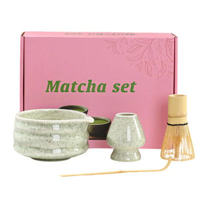 Matcha Set Ceramic Bowl With Bamboo Whisk Traditional