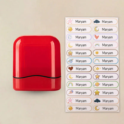 Personalized Custom Name Rubber Stamp + 100 Stickers – Self-Signing Stationery Set 2026