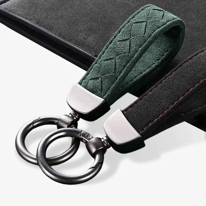 Car Key Chain Alcantara Strap Luxury Keyring Everyday Carry