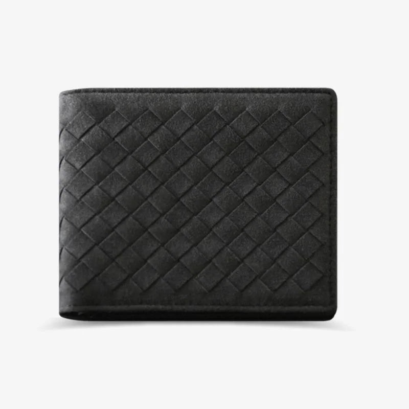 Alcantara Feel Woven BiFold Wallet Luxury Gift Idea