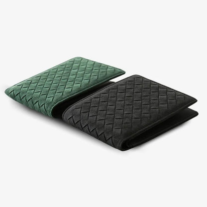 Alcantara Feel Woven BiFold Wallet Luxury Gift Idea