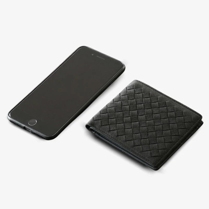 Alcantara Feel Woven BiFold Wallet Luxury Gift Idea