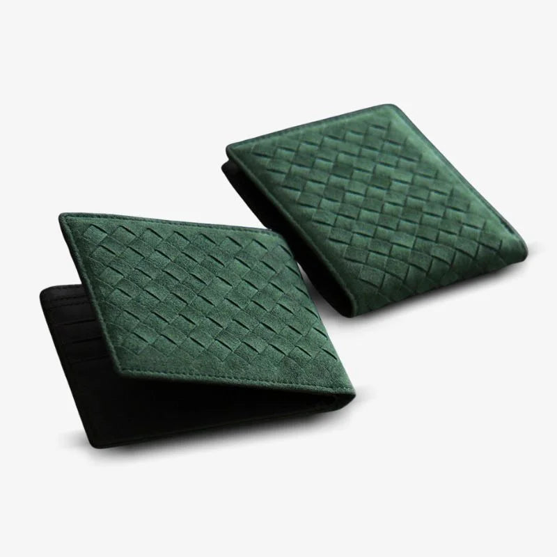 Alcantara Feel Woven BiFold Wallet Luxury Gift Idea