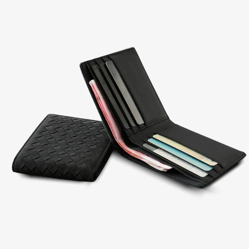 Alcantara Feel Woven BiFold Wallet Luxury Gift Idea