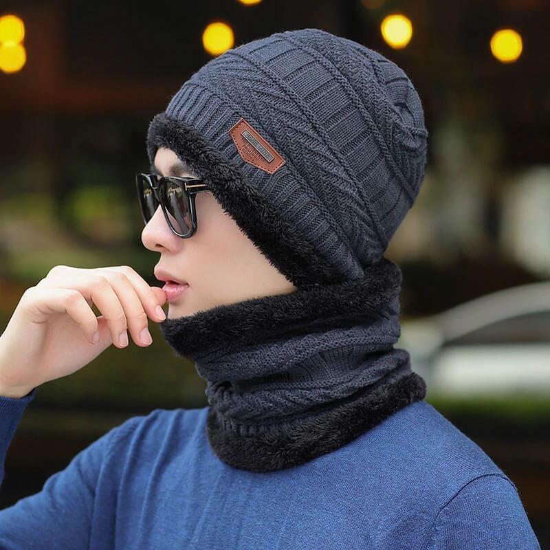 Beanie With Scarf Mens Womens Winter Baggy Slouchy Knit Warm Beanie Hat and Scarf Ski Skull Cap - Flare Shack