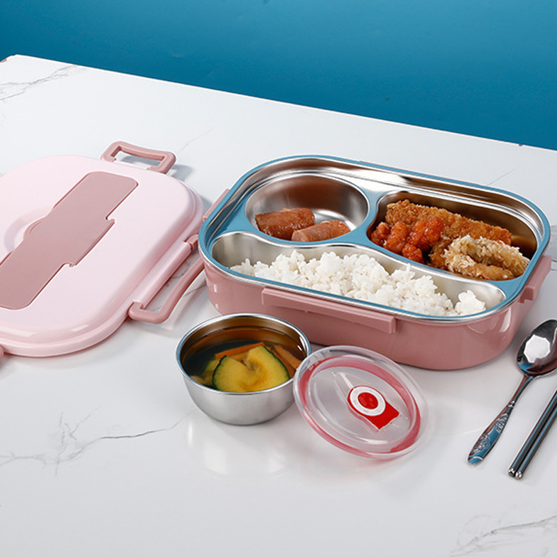 Thermal Lunch Box Stainless Steel Divided Bento Leakproof