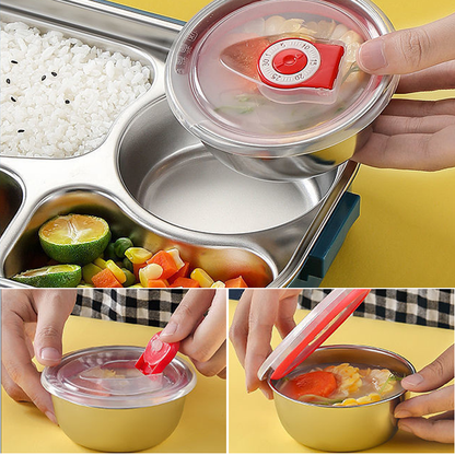 Thermal Lunch Box Stainless Steel Divided Bento Leakproof