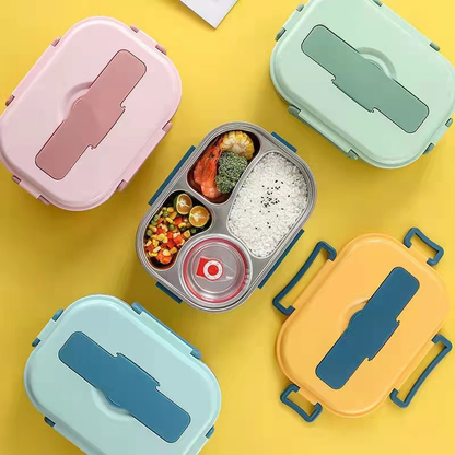 Thermal Lunch Box Stainless Steel Divided Bento Leakproof