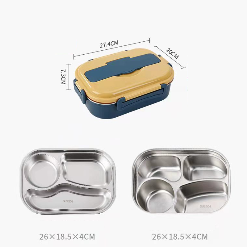 Thermal Lunch Box Stainless Steel Divided Bento Leakproof